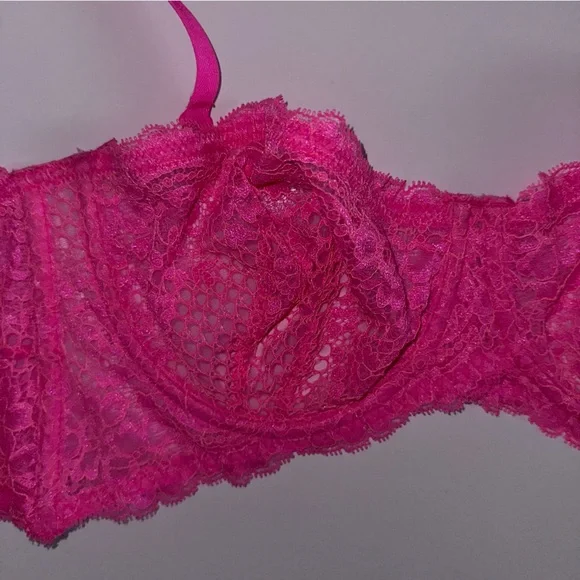 Intimately Free People Neon Pink Lace Underwire Bra Size 34D Like New! - Picture 9 of 9
